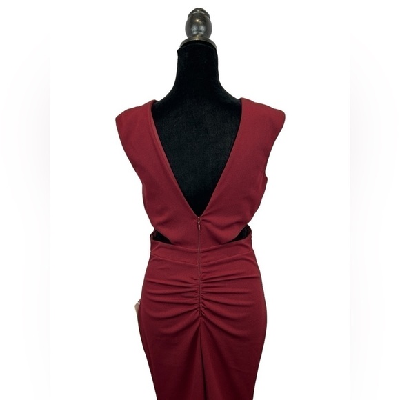 Simply Women’s Evening Gown Crisscross Burgundy Cutout/Ruched Size-M NWT - Picture 6 of 12
